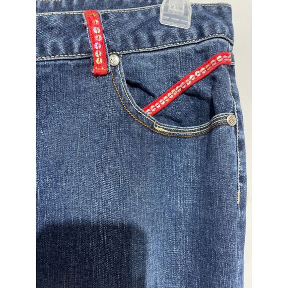 Deadstock RocaWear Y2k Low Rise Baggy Wide Leg Dark Jeans 15/16 - Picture 9 of 12